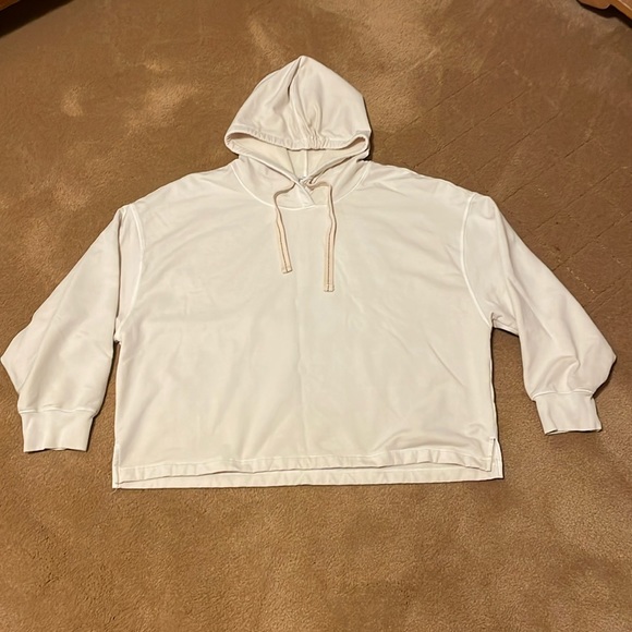 Old Navy White Crème Fleece Hoodie - Picture 6 of 9